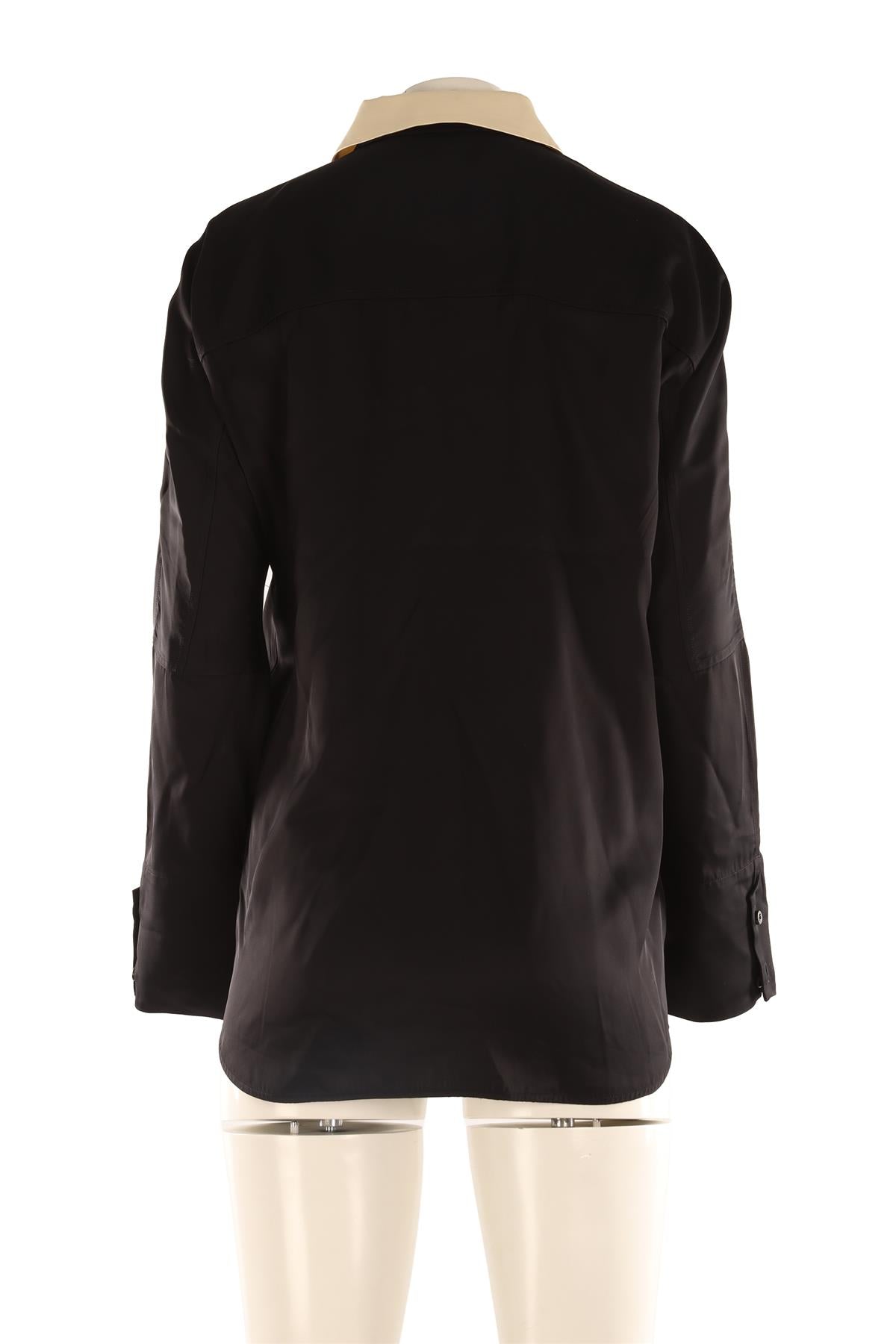 JIL SANDER BLACK SATIN SHIRT FR 32 UK 4