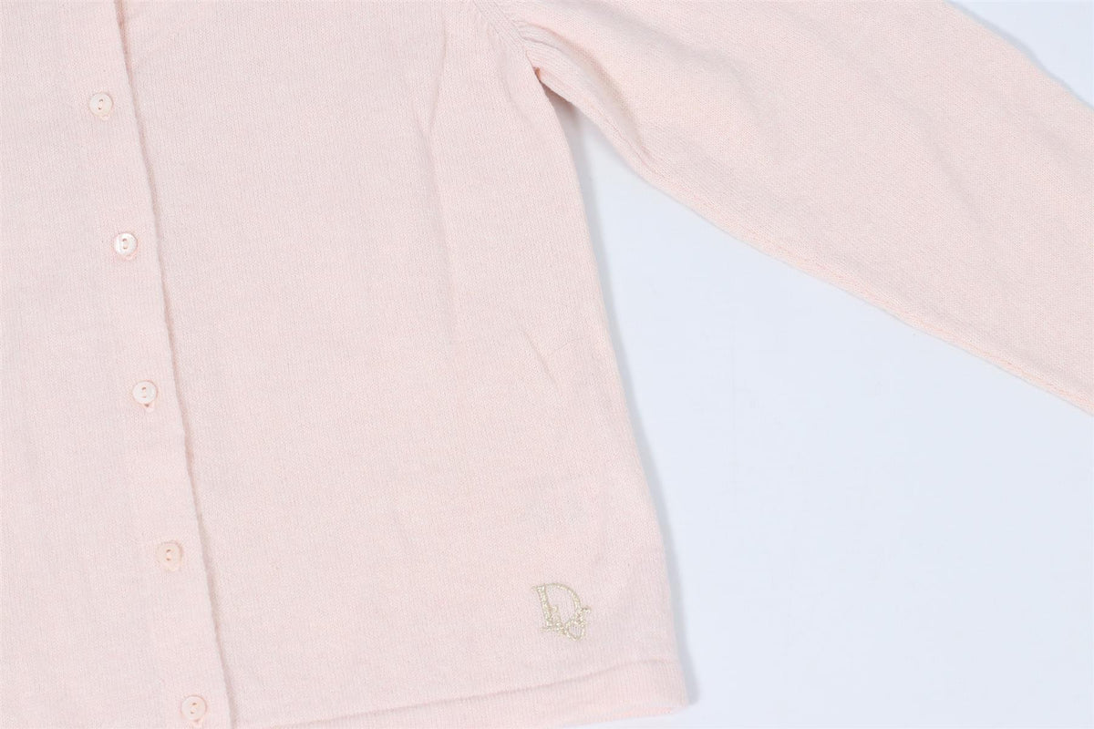 CHRISTIAN DIOR PINK KIDS GIRLS WOOL CARDIGAN 8 YEARS