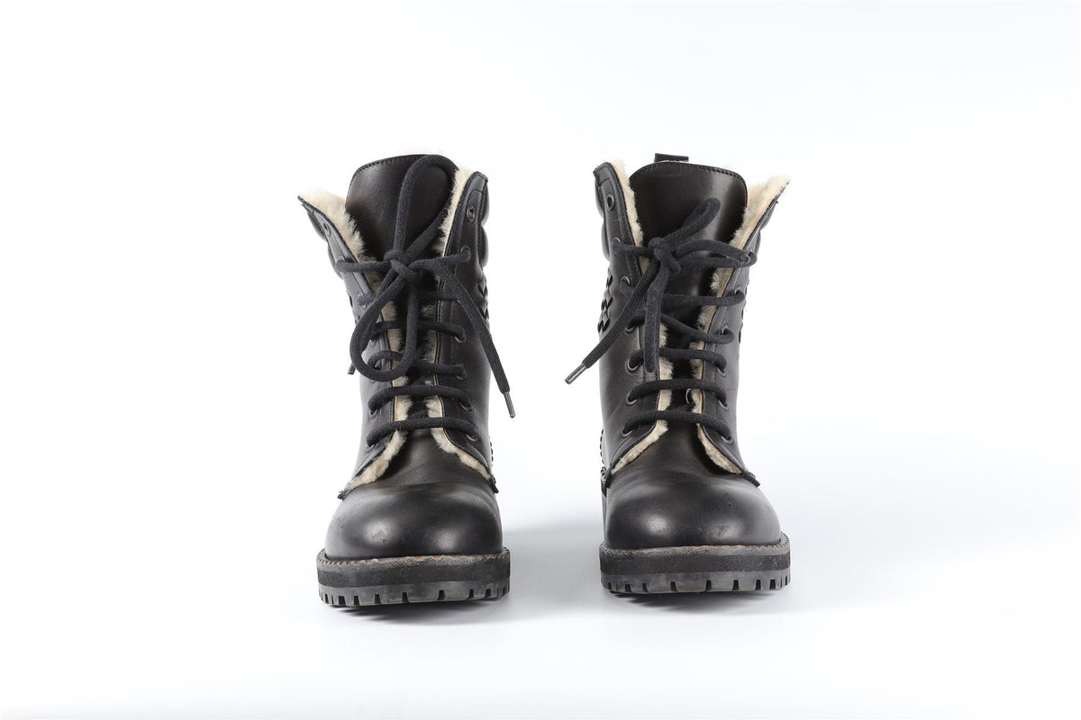 BOTTEGA VENETA BLACK LEATHER ANKLE BOOTS EU 36.5 UK 3.5 US 6.5