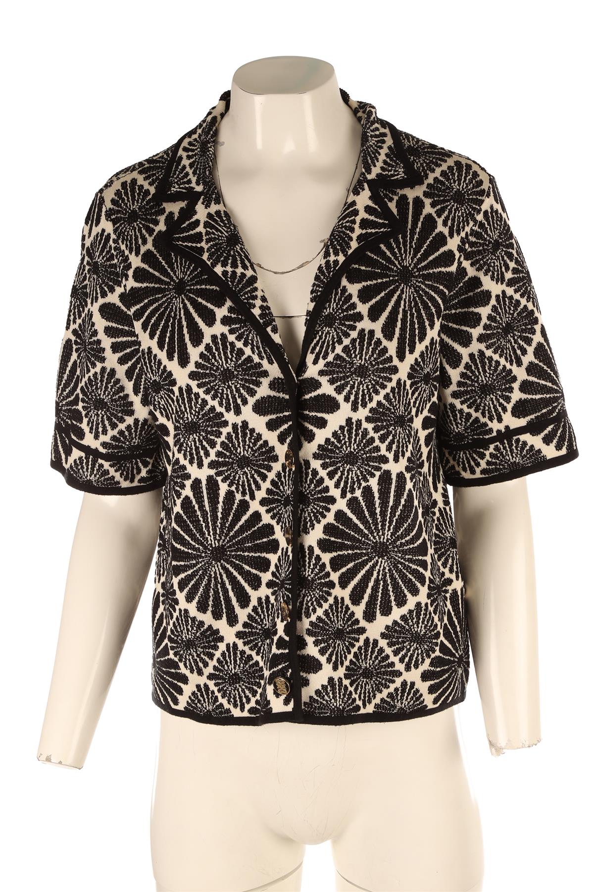 SANDRO BLACK KNIT SHIRT SMALL