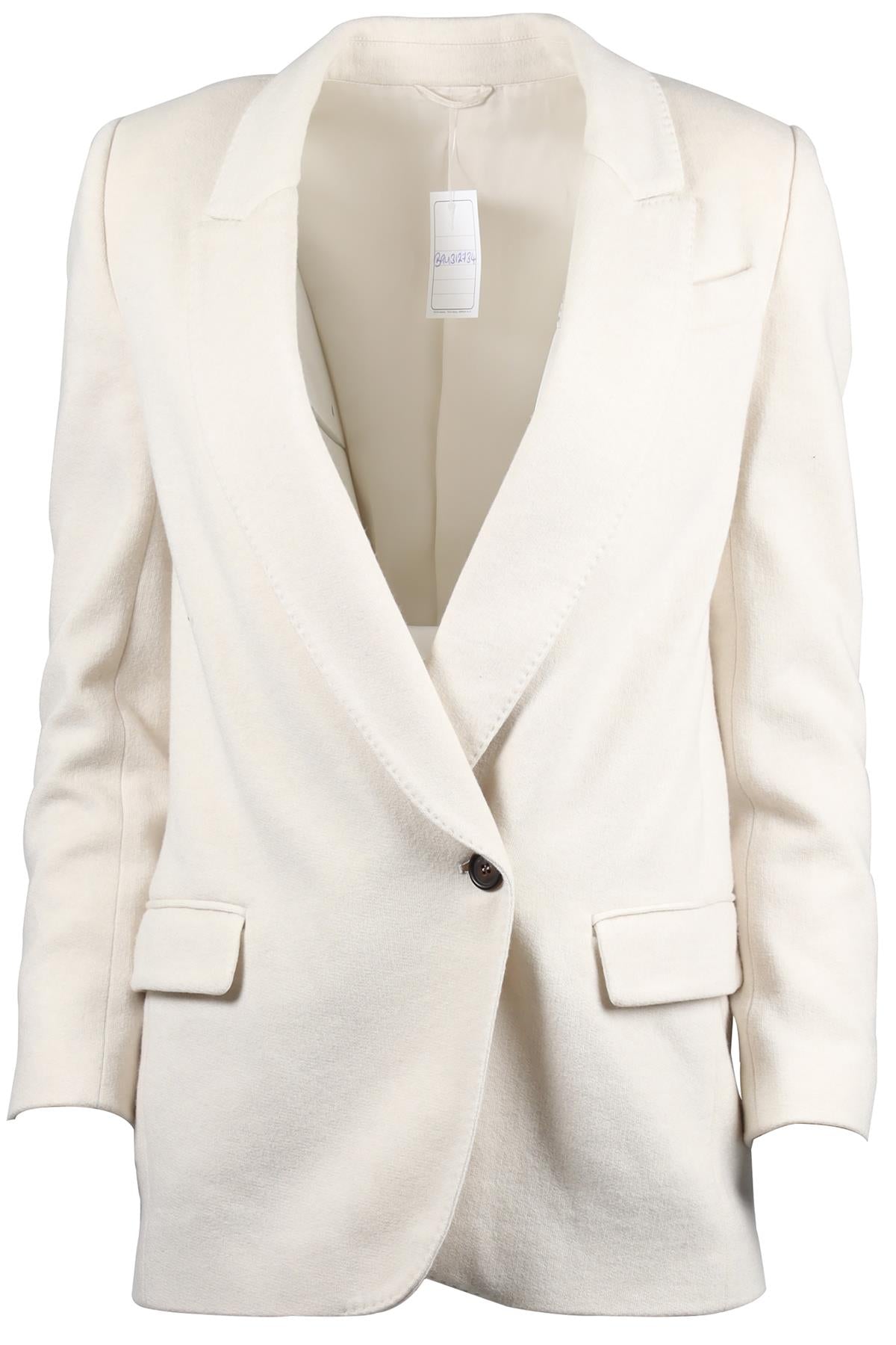 BRUNELLO CUCINELLI CREAM CASHMERE BLEND BLAZER IT 38 UK 6