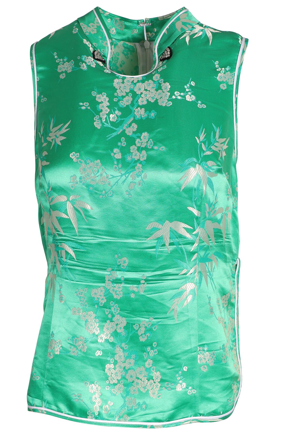 THE ATTICO GREEN SATIN TOP UK 4 US 0