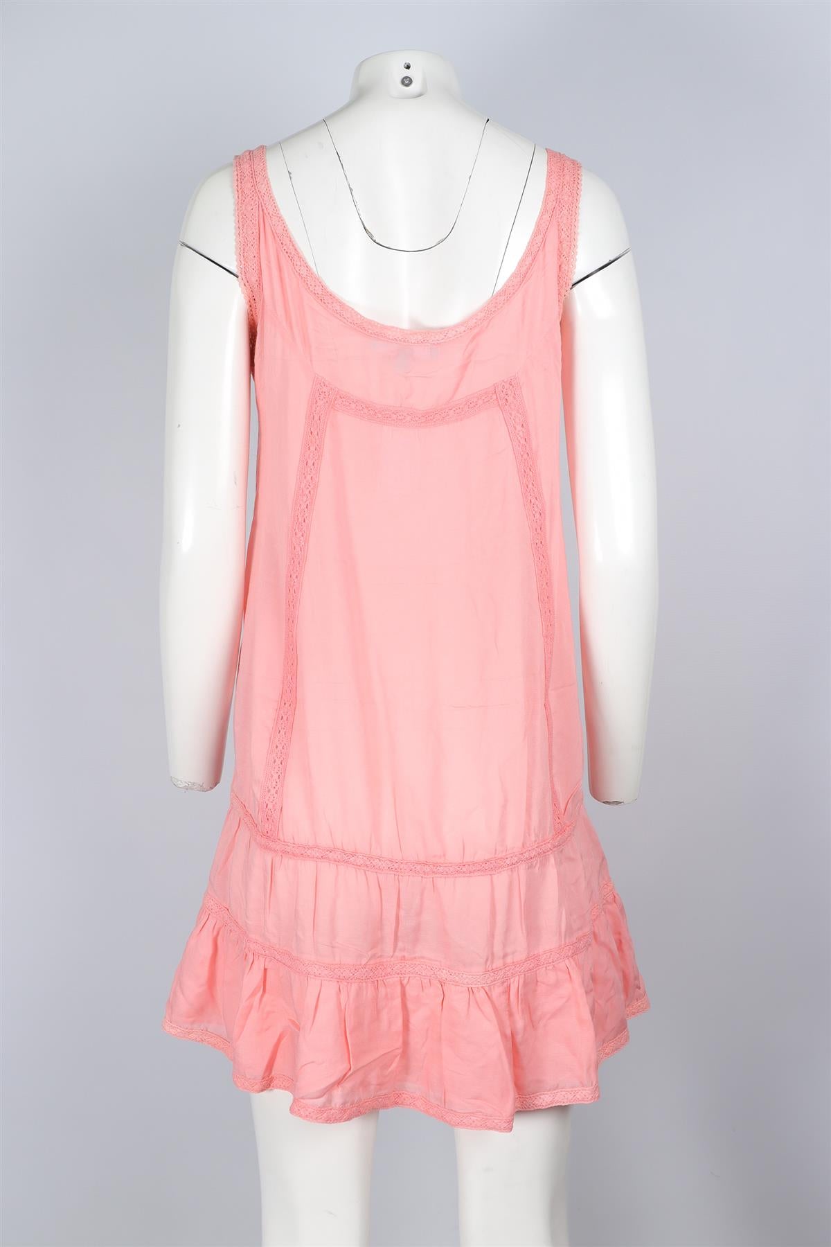 MELISSA ODABASH PINK VOILE MINI DRESS SMALL