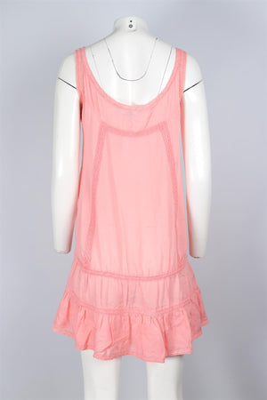 MELISSA ODABASH PINK VOILE MINI DRESS SMALL