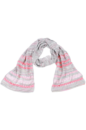 M MISSONI GREY AND PINK CROCHET SCARF