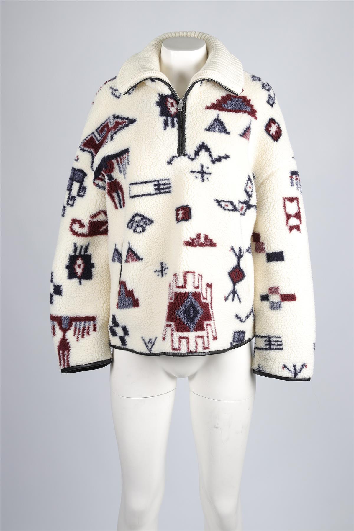 ISABEL MARANT ÉTOILE CREAM WOOL SWEATSHIRT FR 38 UK 10