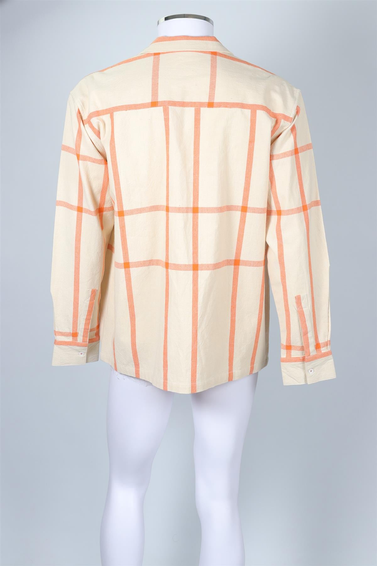 HARAGO CREAM MEN'S COTTON SHIRT LARGE