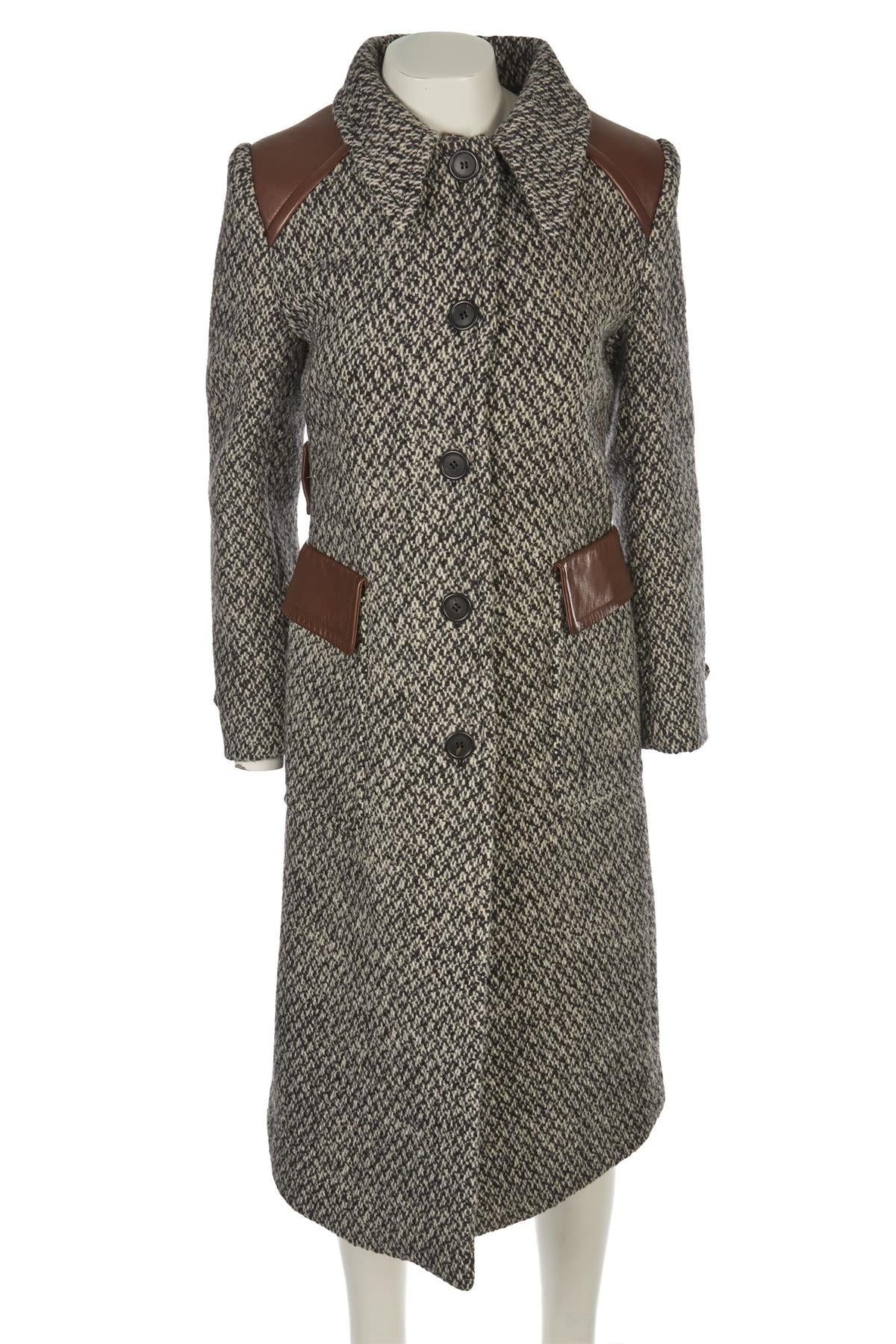 PRADA GREY 2014 WOOL COAT IT 40 UK 8