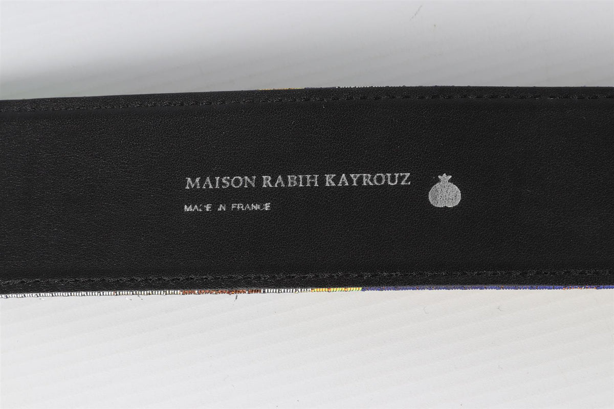 MAISON RABIH KAYROUZ SILVER FABRIC WAIST BELT