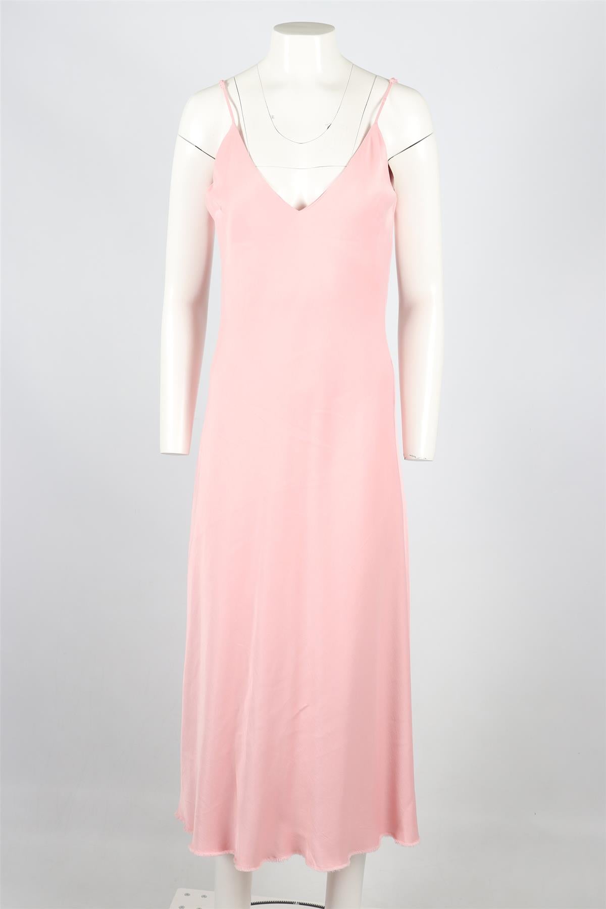 FRAME PINK CREPE MIDI DRESS MEDIUM