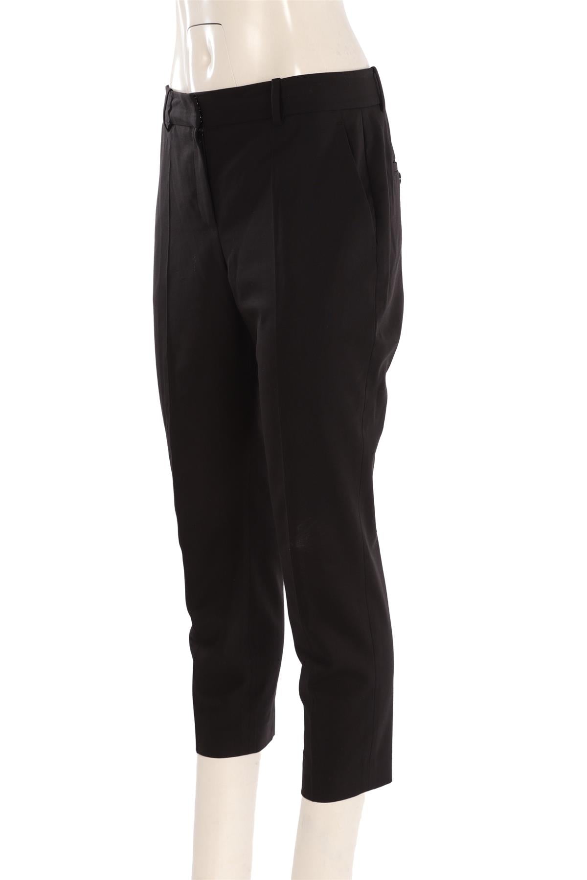 THEORY BLACK WOOL STRAIGHT LEG PANTS US 4 UK 8