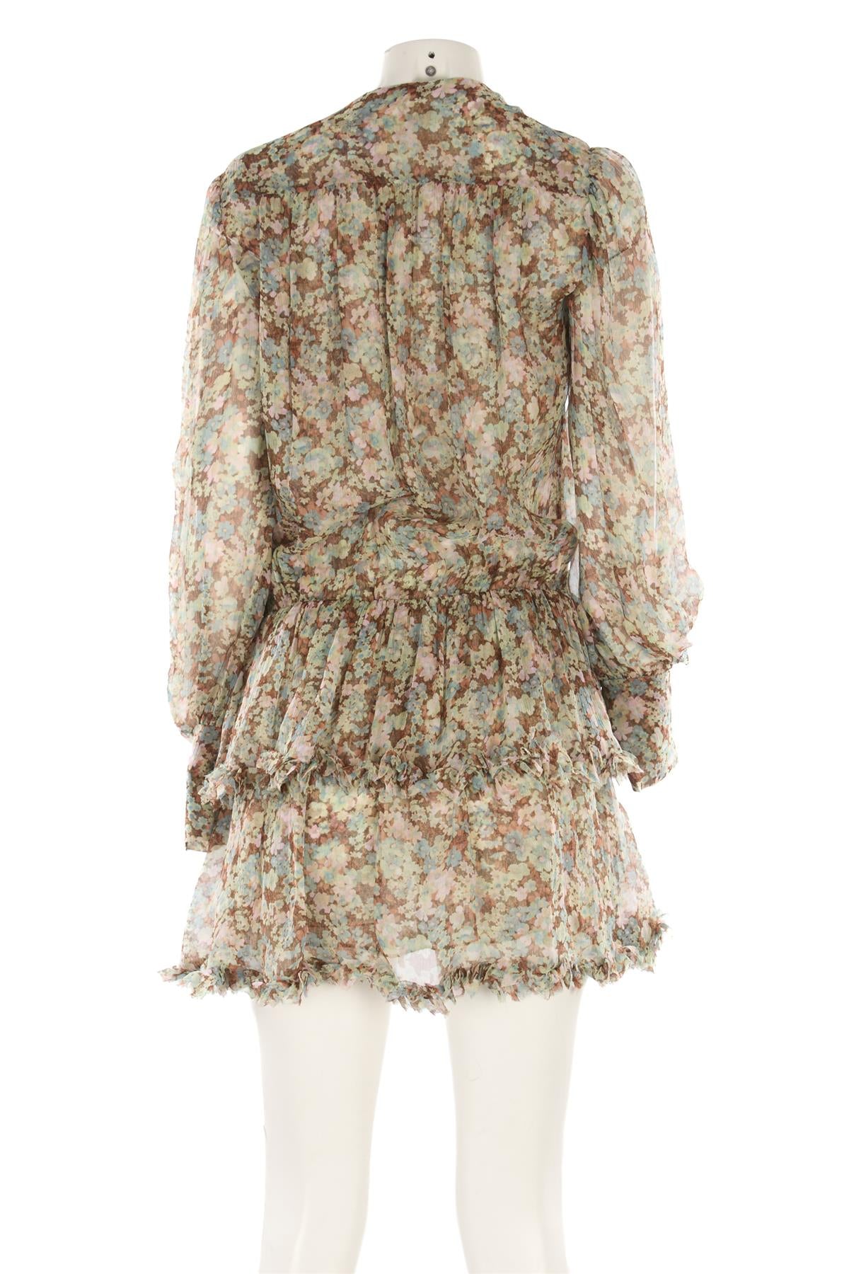 STELLA MCCARTNEY GREEN SILK MINI DRESS IT 36 UK 4