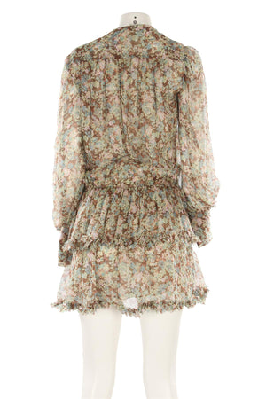 STELLA MCCARTNEY GREEN SILK MINI DRESS IT 36 UK 4