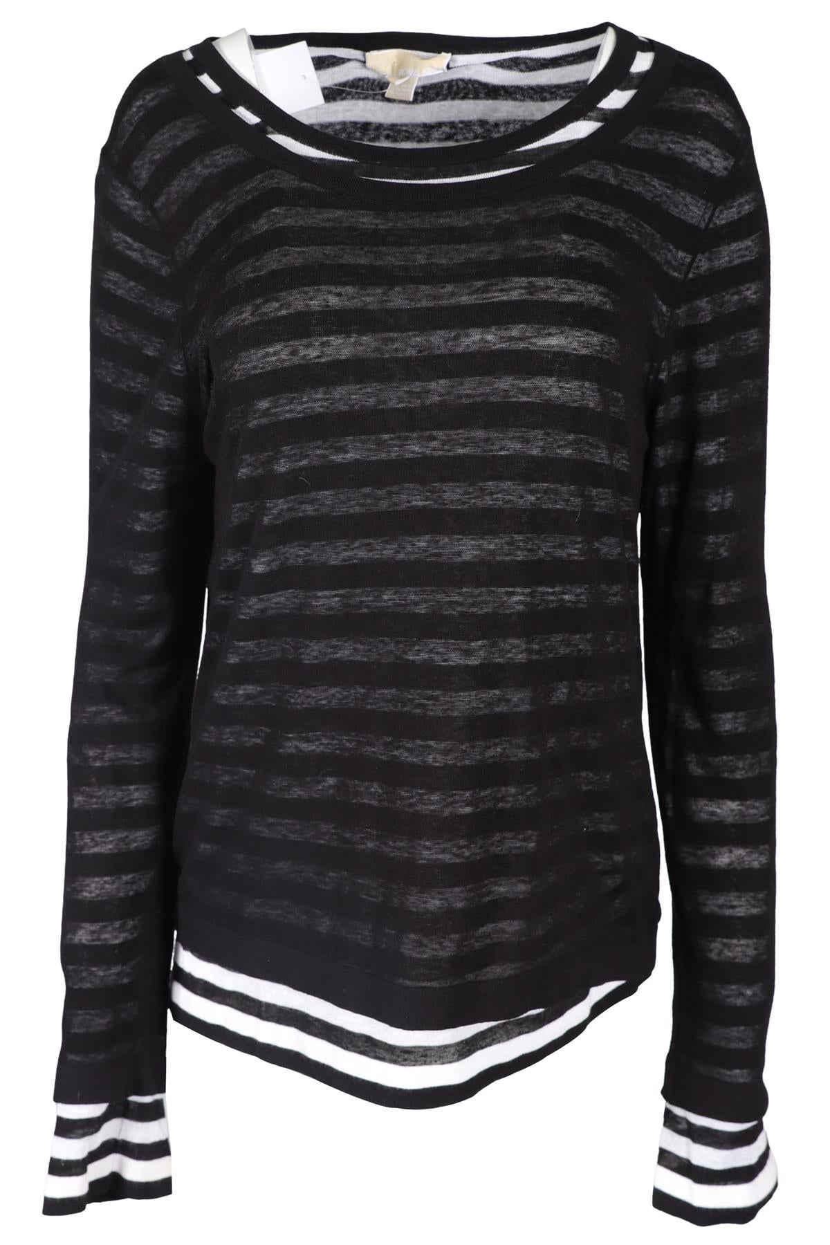 MICHAEL KORS BLACK LINEN TOP LARGE