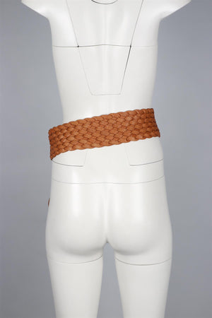 CHLOÈ BROWN LEATHER WAIST BELT 70-80 CM