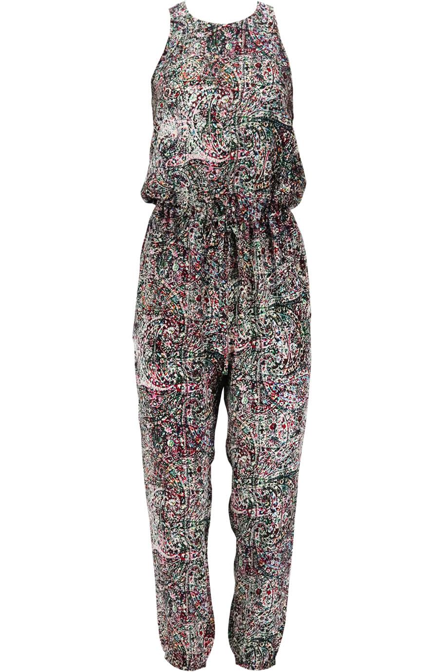 L'AGENCE PRINTED SILK JUMPSUIT XSMALL