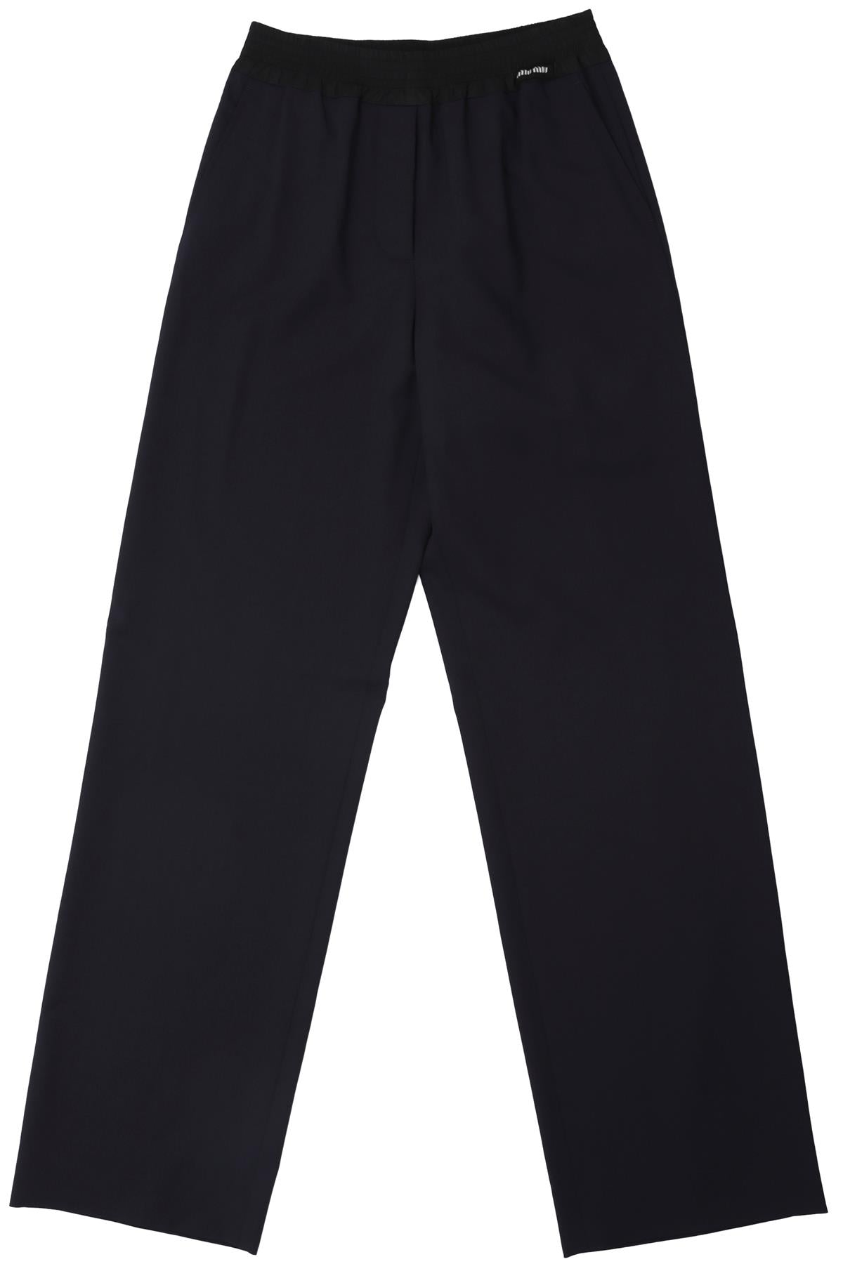 MIU MIU NAVY WOOL STRAIGHT LEG PANTS IT 36 UK 4