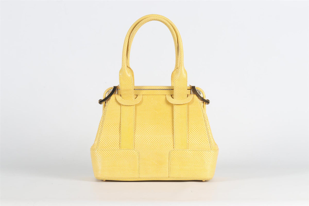 JUDITH LEIBER SNAKE EFFECT LEATHER TOTE BAG