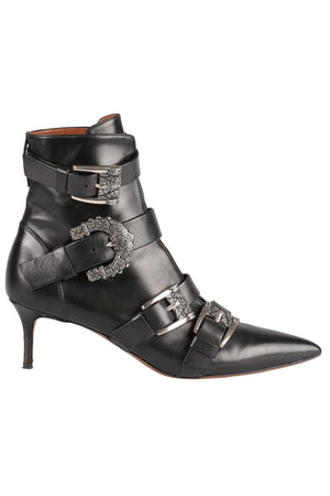 ETRO BLACK LEATHER ANKLE BOOTS EU 40 UK 7 US 10