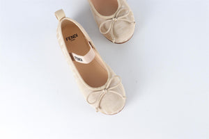 FENDI BEIGE KIDS GIRLS BALLET FLATS EU 28 UK 10 US 11