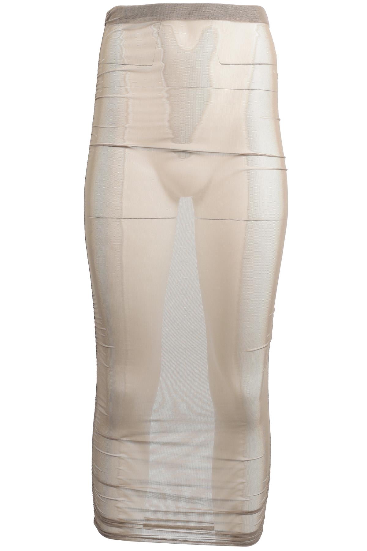 EMPORIO ARMANI NUDE CHIFFON MIDI SKIRT IT 40 UK 8