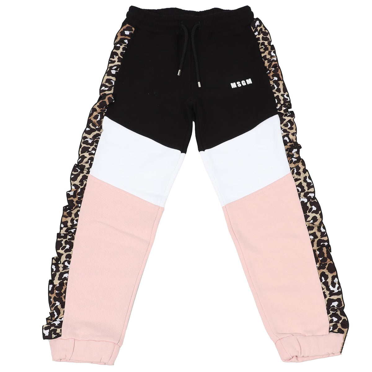 MSGM BLACK KIDS GIRLS COTTON PANTS 8 YEARS