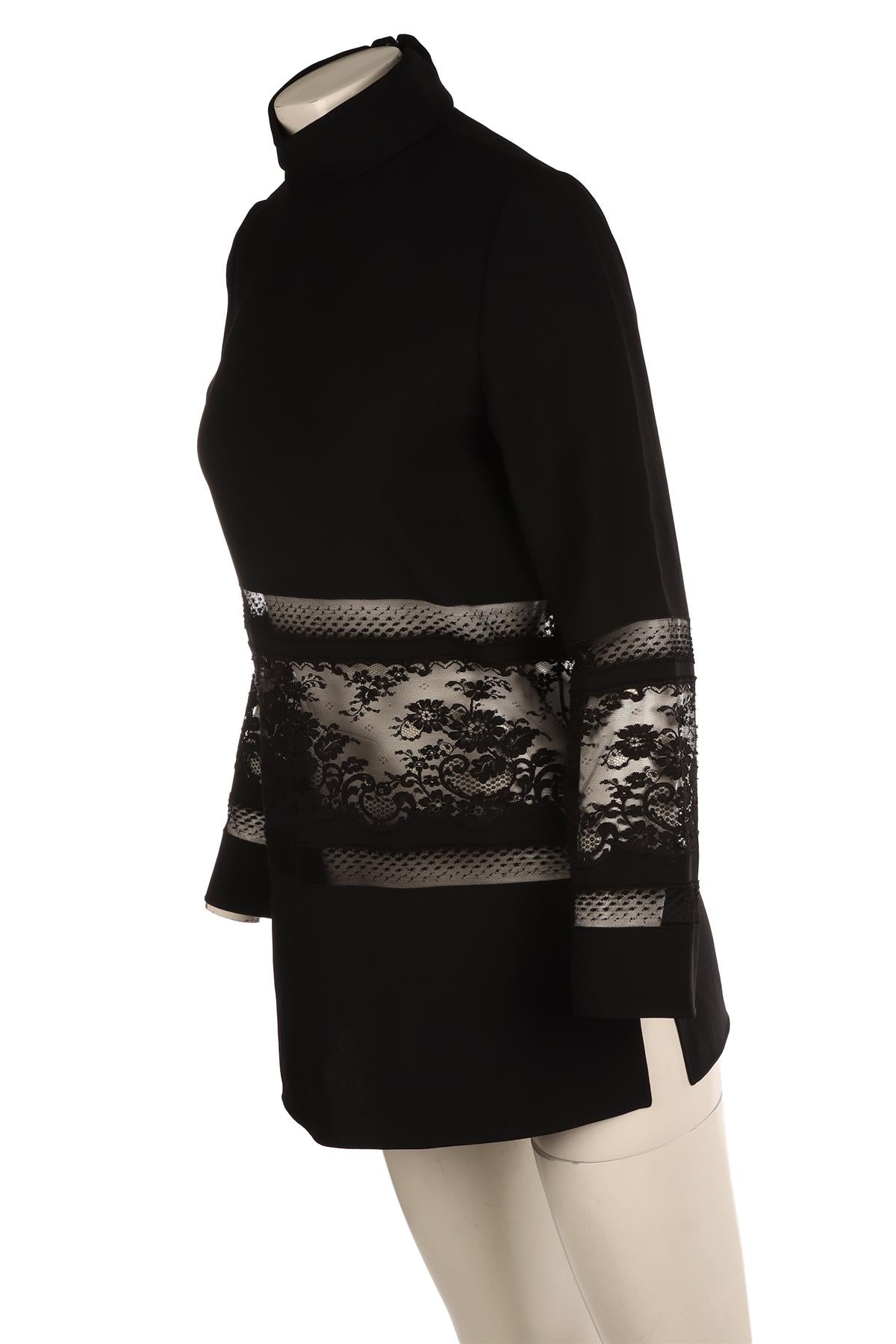 CHLOÉ BLACK CREPE TOP FR 34 UK 6