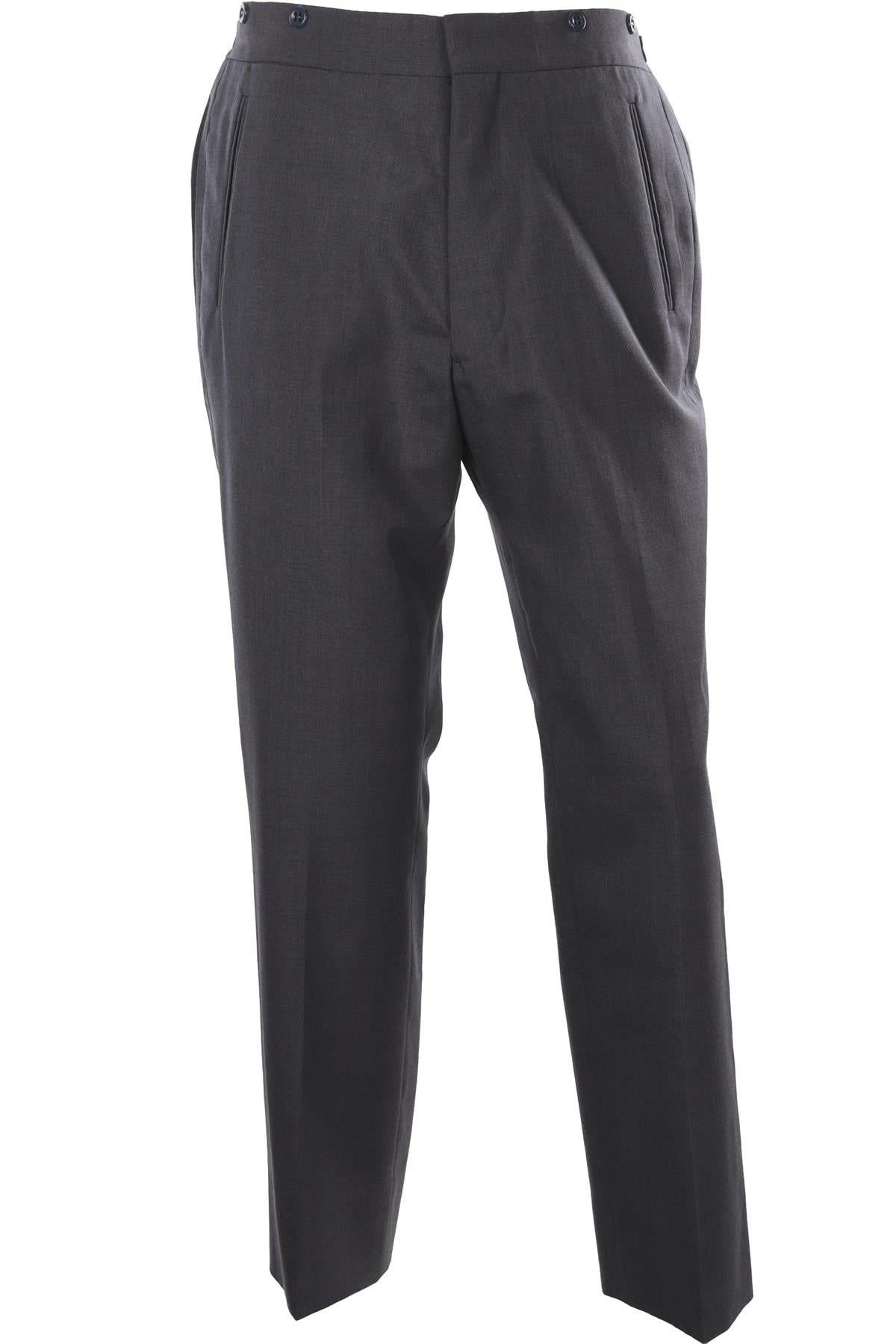 BLUE MEN'S WOOL STRAIGHT LEG PANTS
