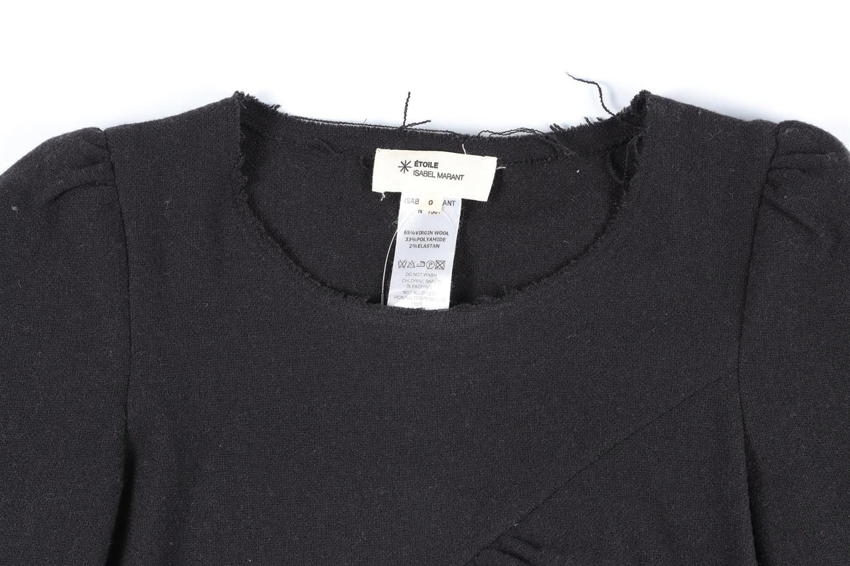 ISABEL MARANT ÉTOILE BLACK WOOL TOP UK 6