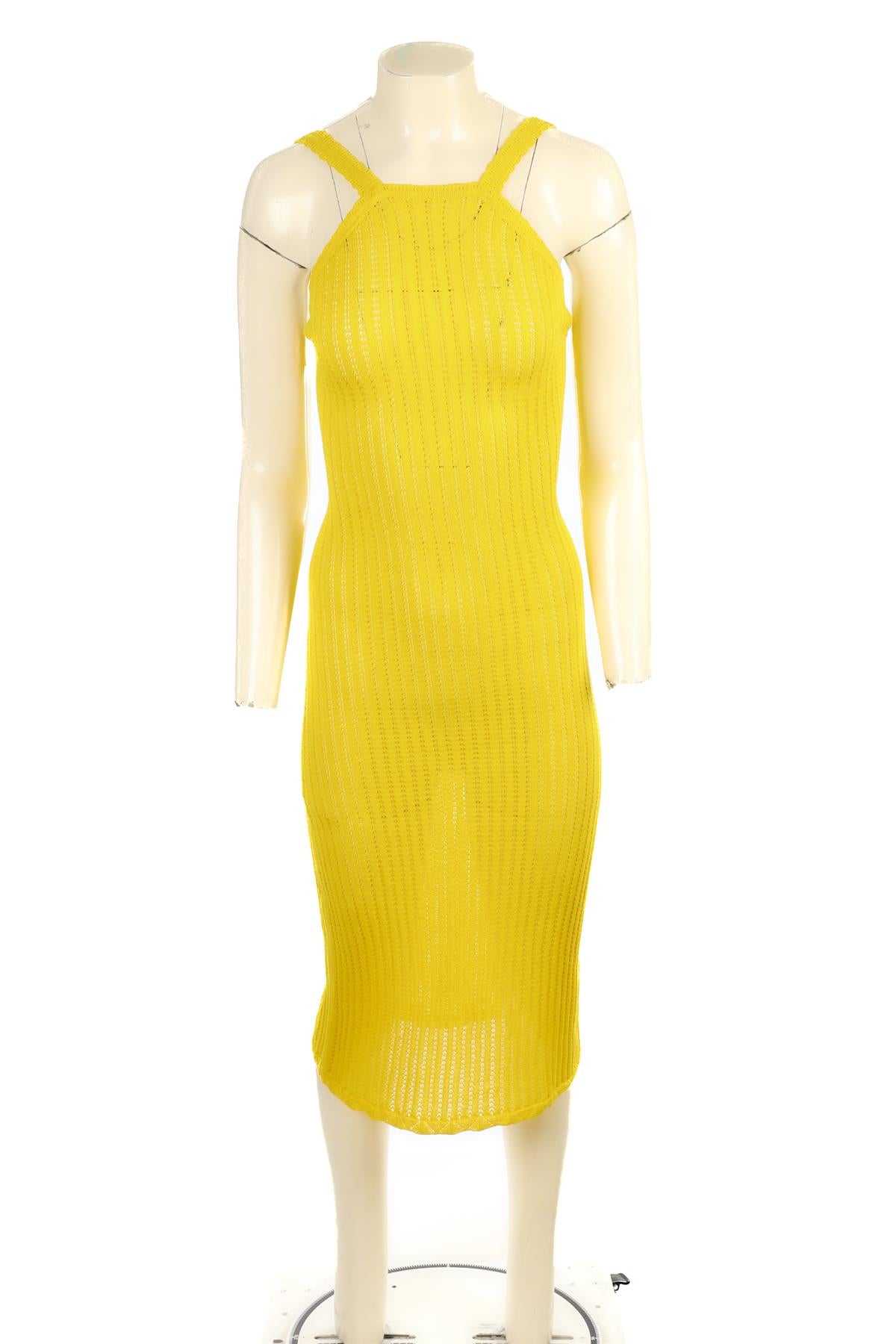 DOEN YELLOW CROCHET MAXI DRESS SMALL