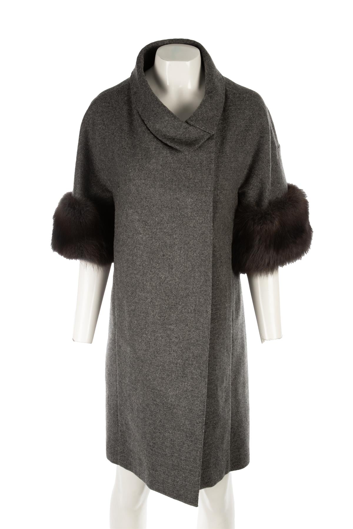 MARNI GREY WOOL COAT IT 38 UK 6