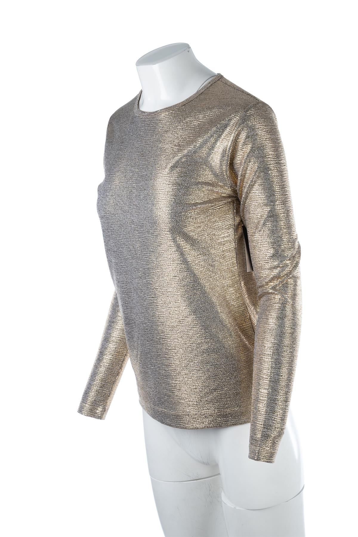 DRIES VAN NOTEN GOLD KNIT TOP SMALL
