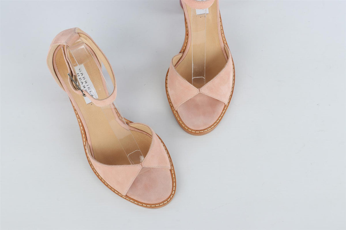 GABRIELA HEARST PINK SUEDE SANDALS EU 38 UK 5 US 8