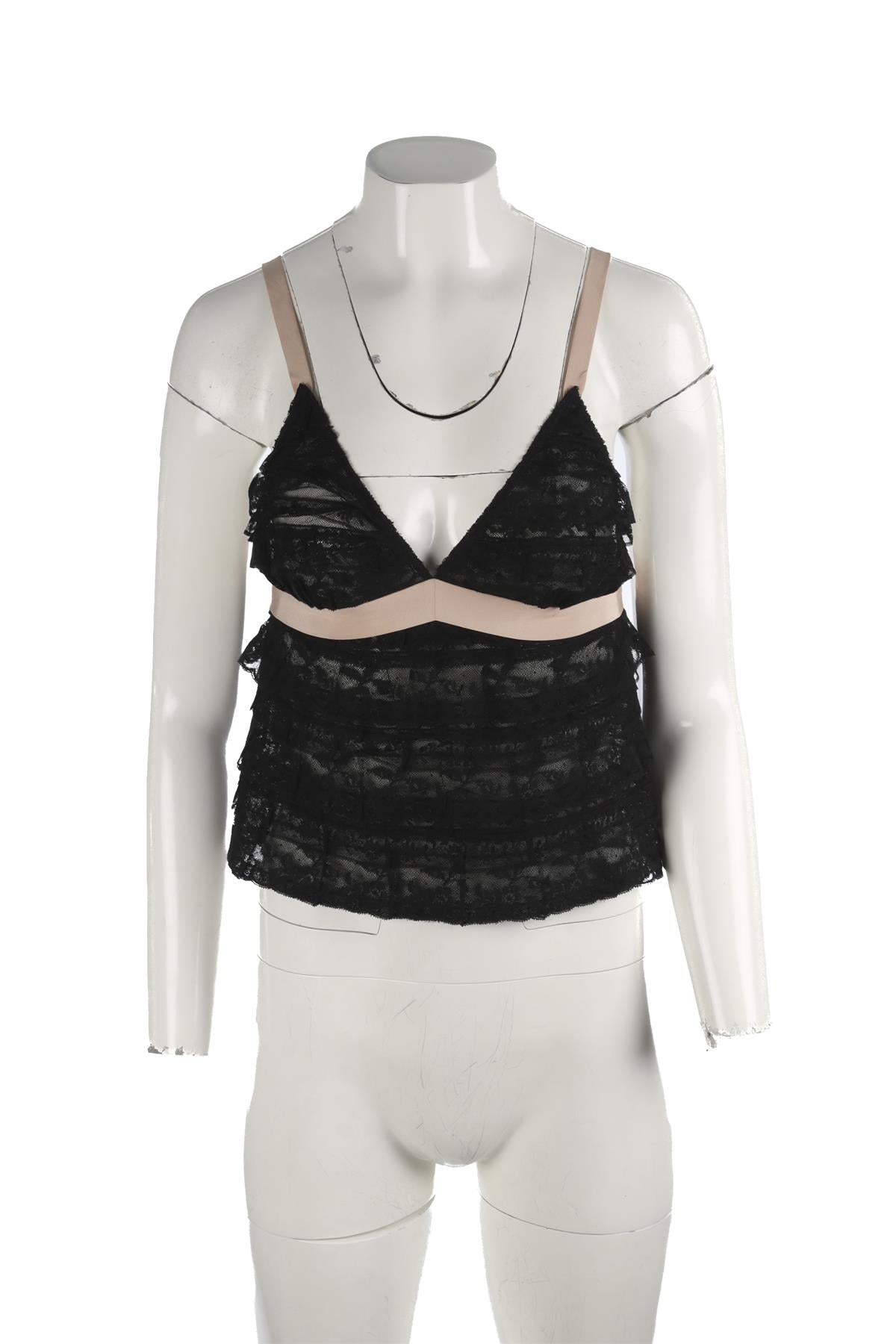 PRADA BLACK VINTAGE LACE TOP SMALL