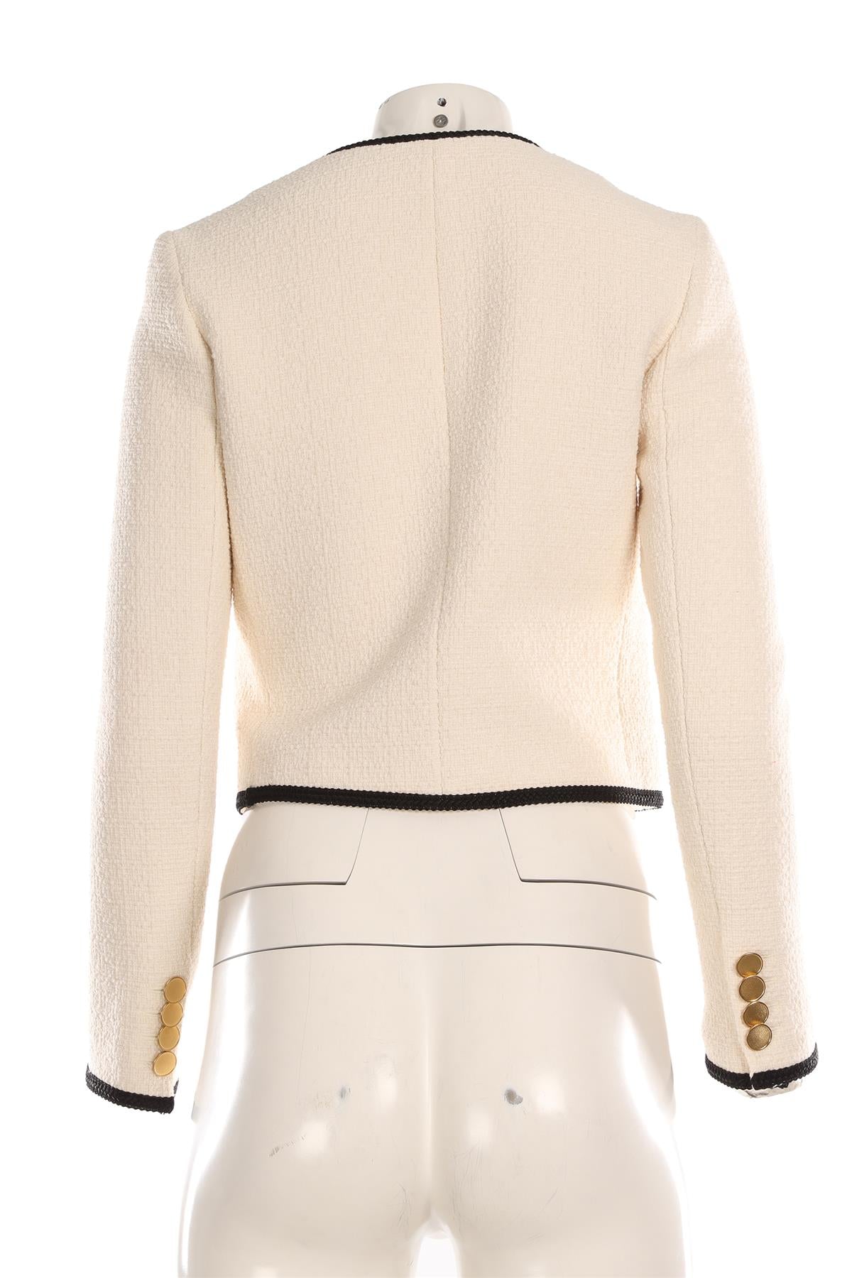 NILI LOTAN CREAM COTTON JACKET US 4 UK 8