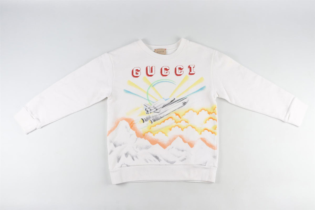 GUCCI WHITE KIDS BOYS SWEATSHIRT 8 YEARS