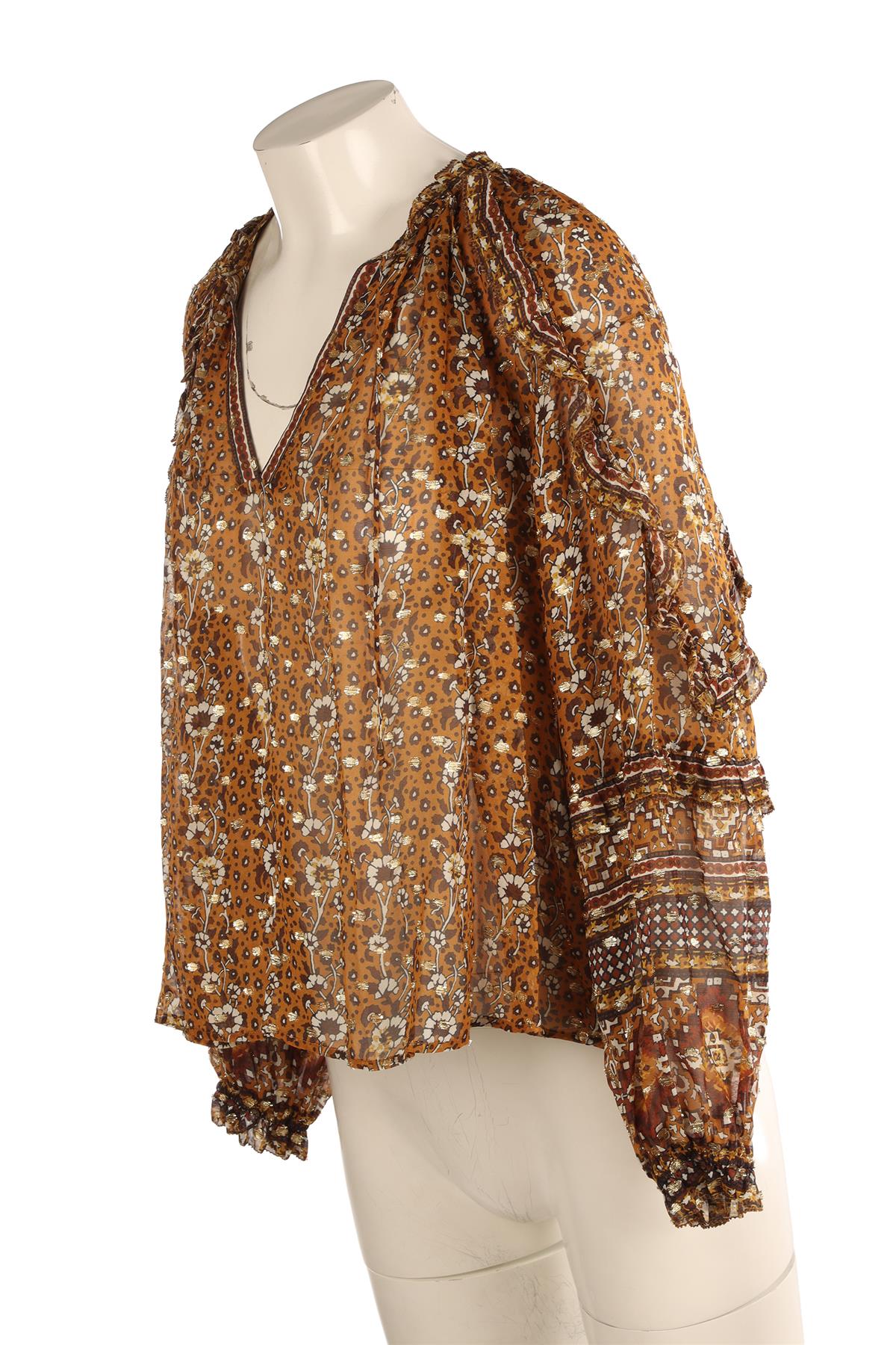 ULLA JOHNSON YELLOW SILK TOP US 2 UK 6