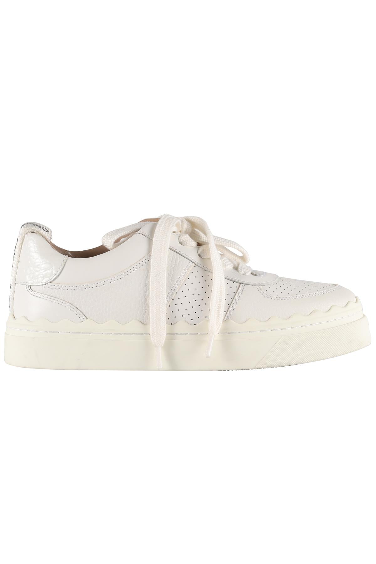 CHLOÉ WHITE LAUREN LEATHER SNEAKERS EU 36 UK 3 US 6