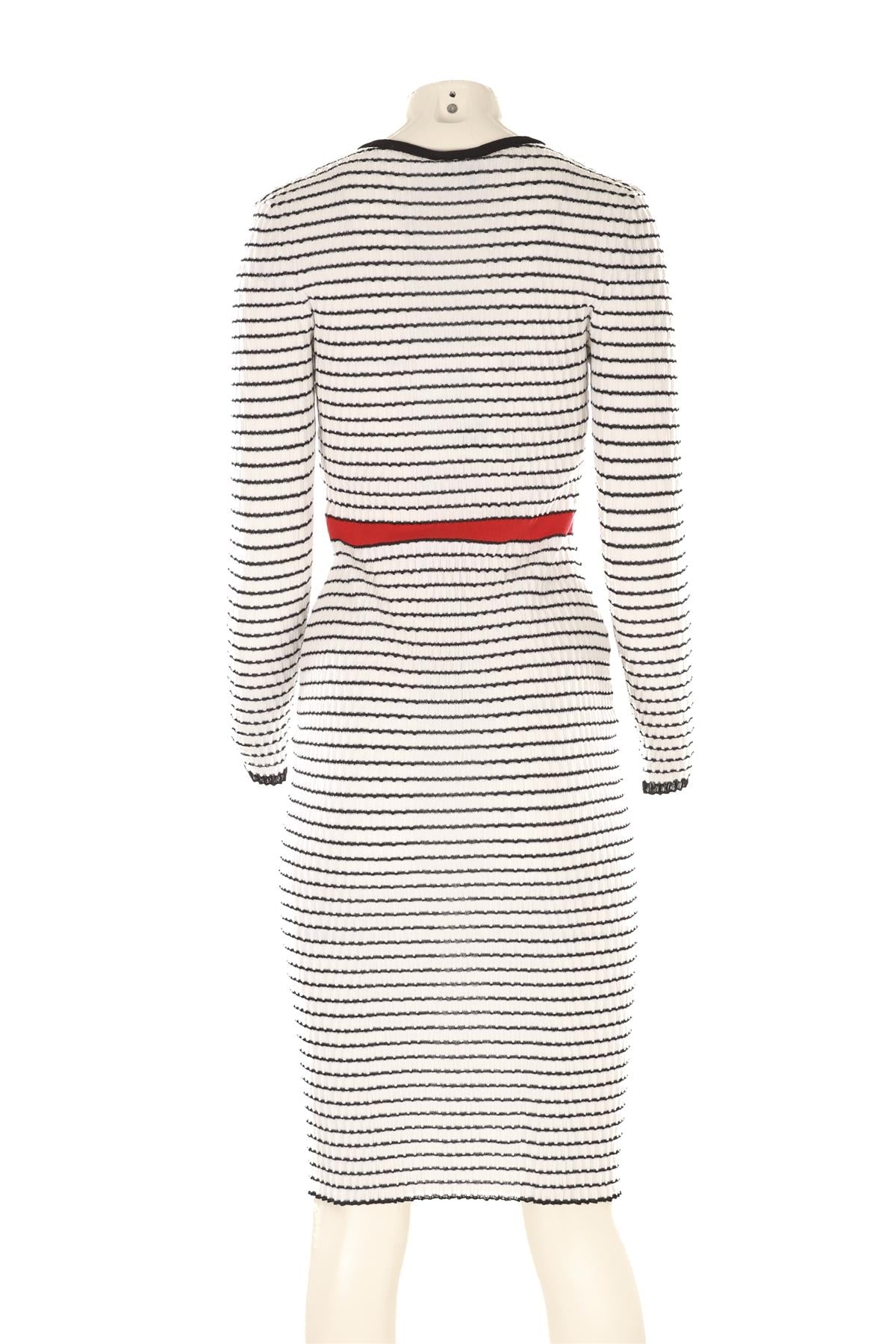 CHANEL WHITE 2024 COTTON MIDI DRESS FR 38 UK 10