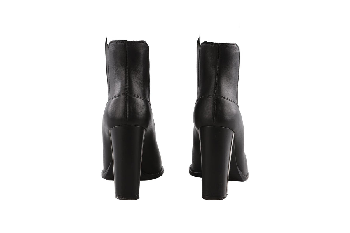 ALEXANDER MCQUEEN BLACK LEATHER ANKLE BOOTS EU 37 UK 4 US 7