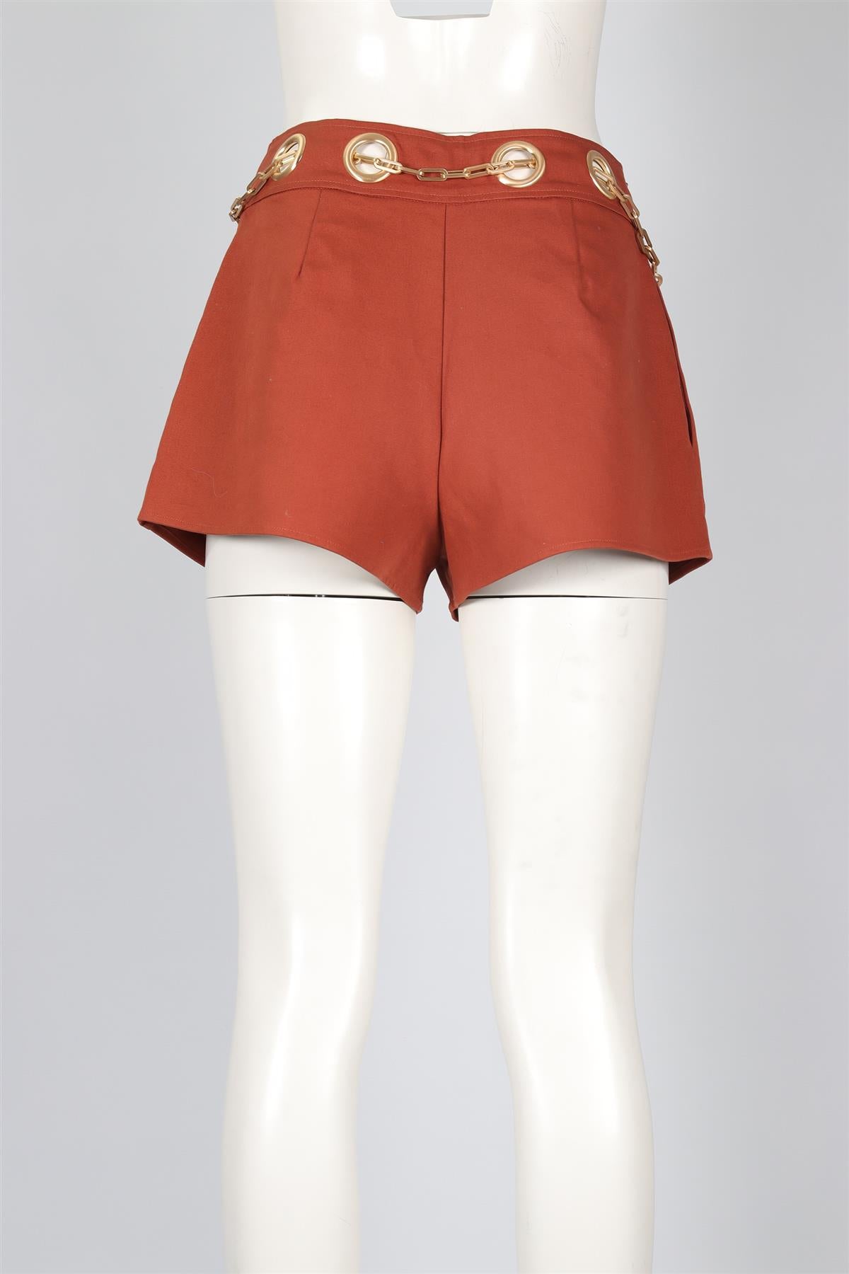CULT GAIA BROWN COTTON SHORTS SMALL