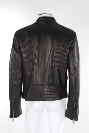 DOLCE & GABBANA BLACK MEN'S LEATHER JACKET IT 54 UK 44