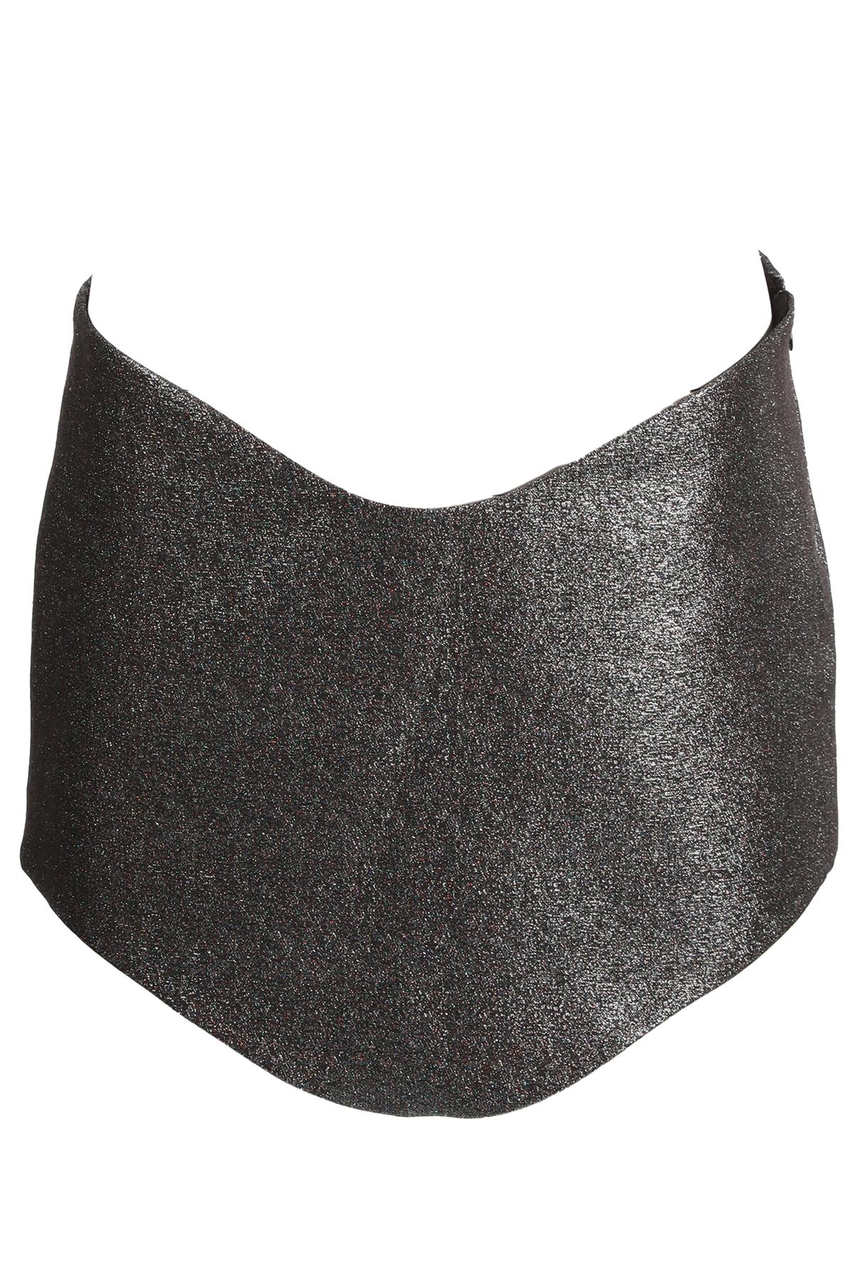 THE ATTTICO SILVER COTTON MINI SKIRT XSMALL
