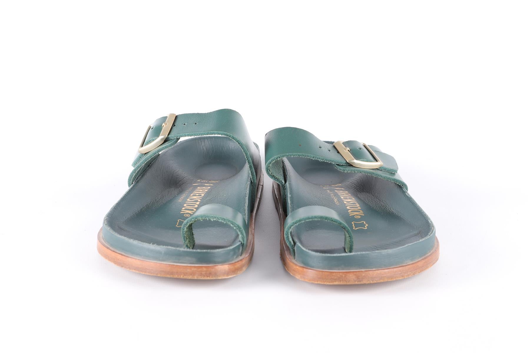 BIRKENSTOCK GREEN LEATHER SANDALS EU 38 UK 5 US 8