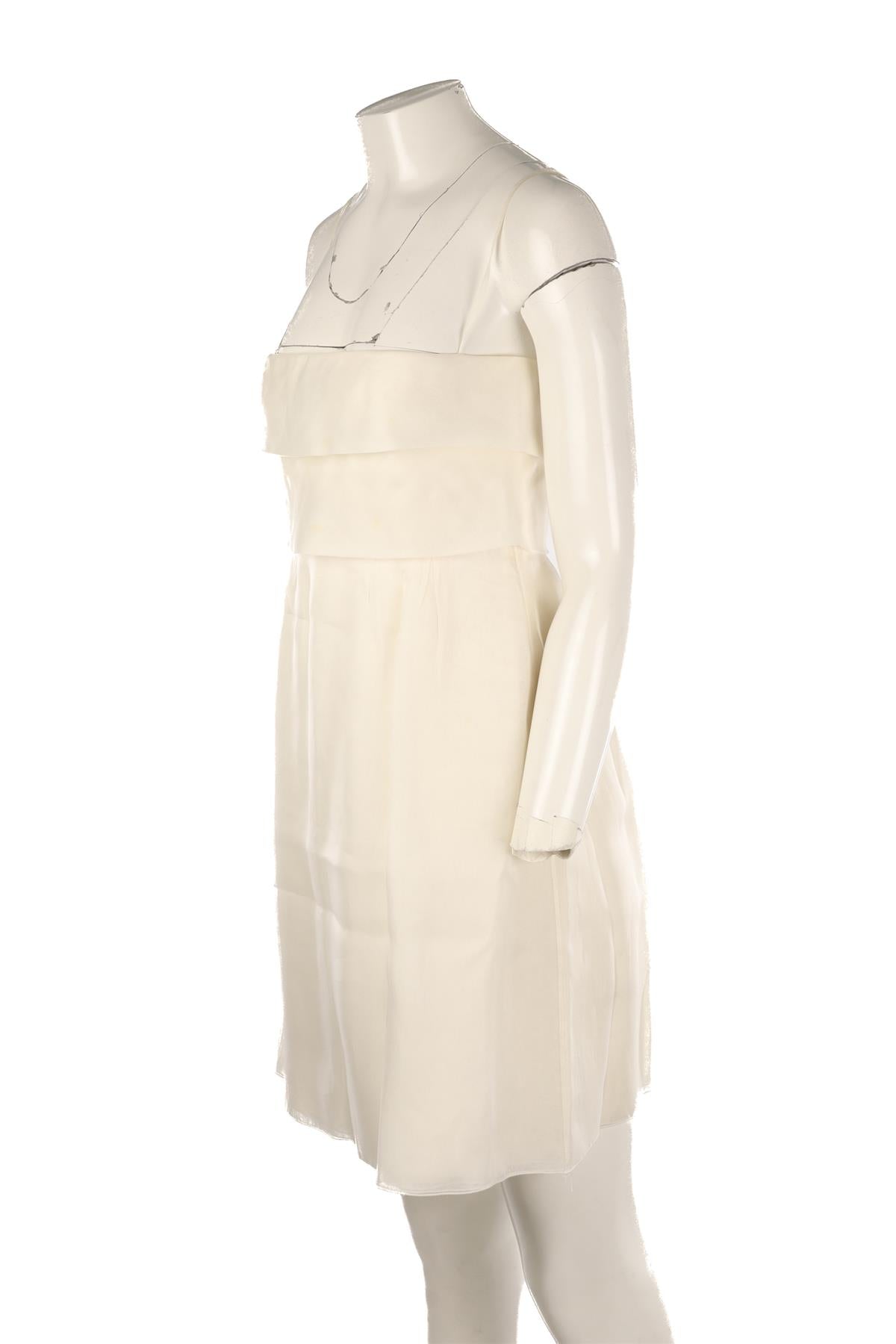 VALENTINO IVORY SILK MIDI DRESS UK 8