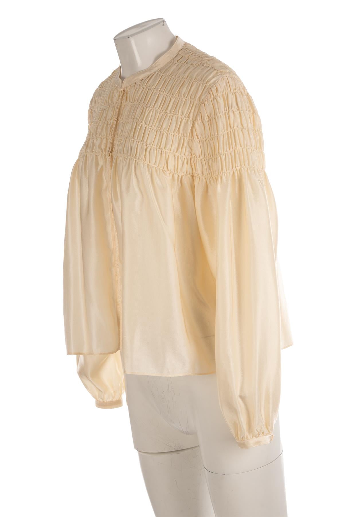 FRAME CREAM SILK SHIRT LARGE