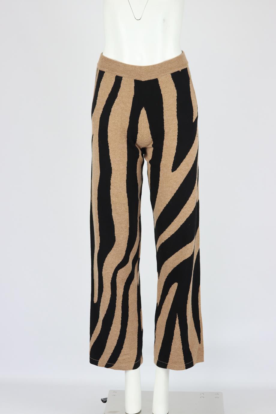 CHINTI AND PARKER INTARSIA WOOL BLEND STRAIGHT LEG PANTS XSMALL