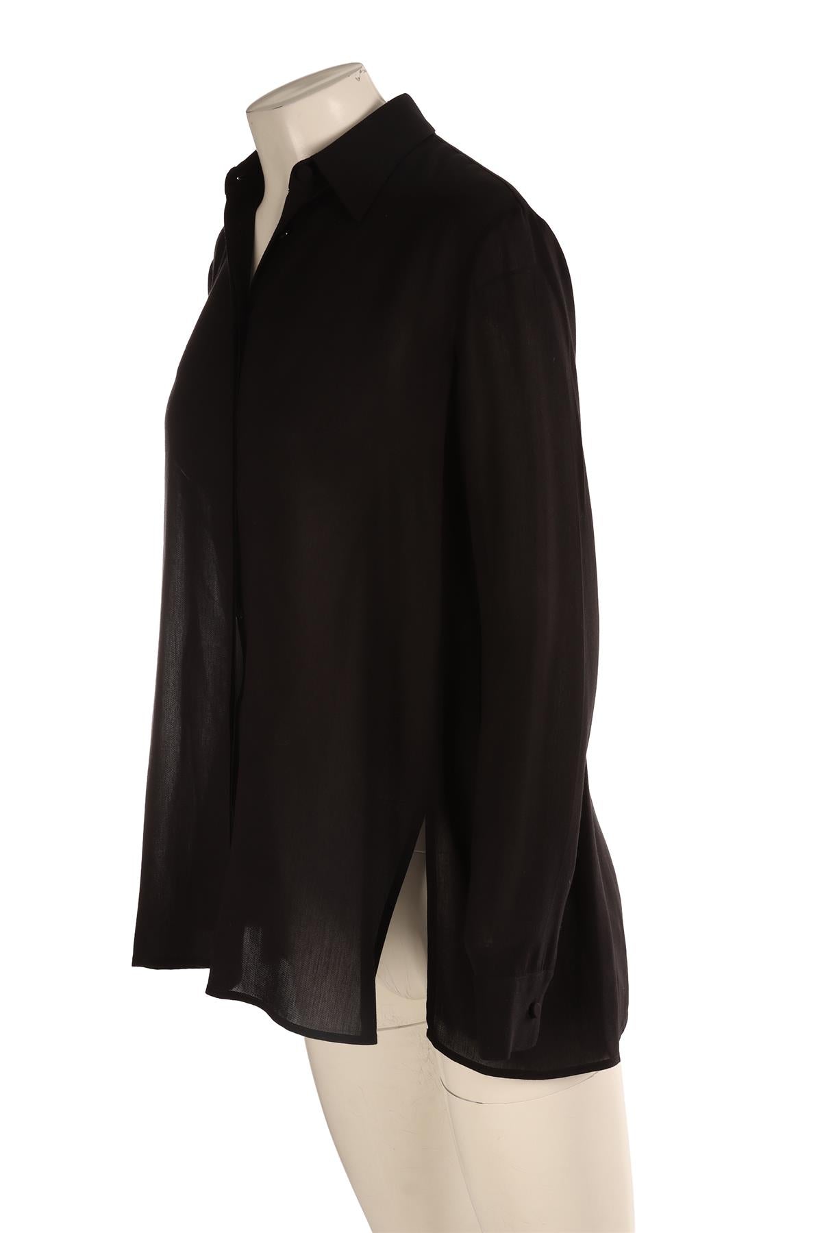 THE ROW BLACK WOVEN SHIRT XSMALL