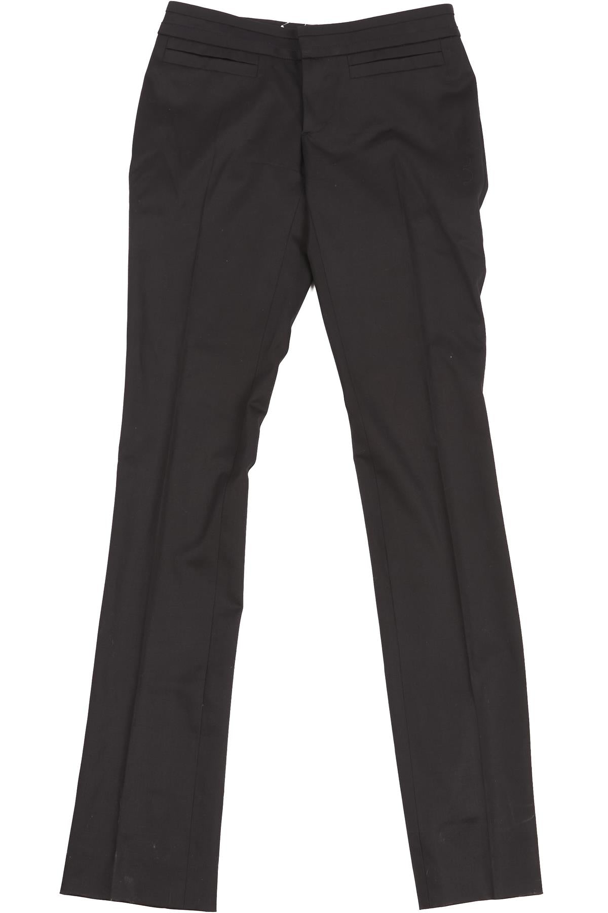 GUCCI BLACK VINTAGE WOOL STRAIGHT LEG PANTS IT 38 UK 6