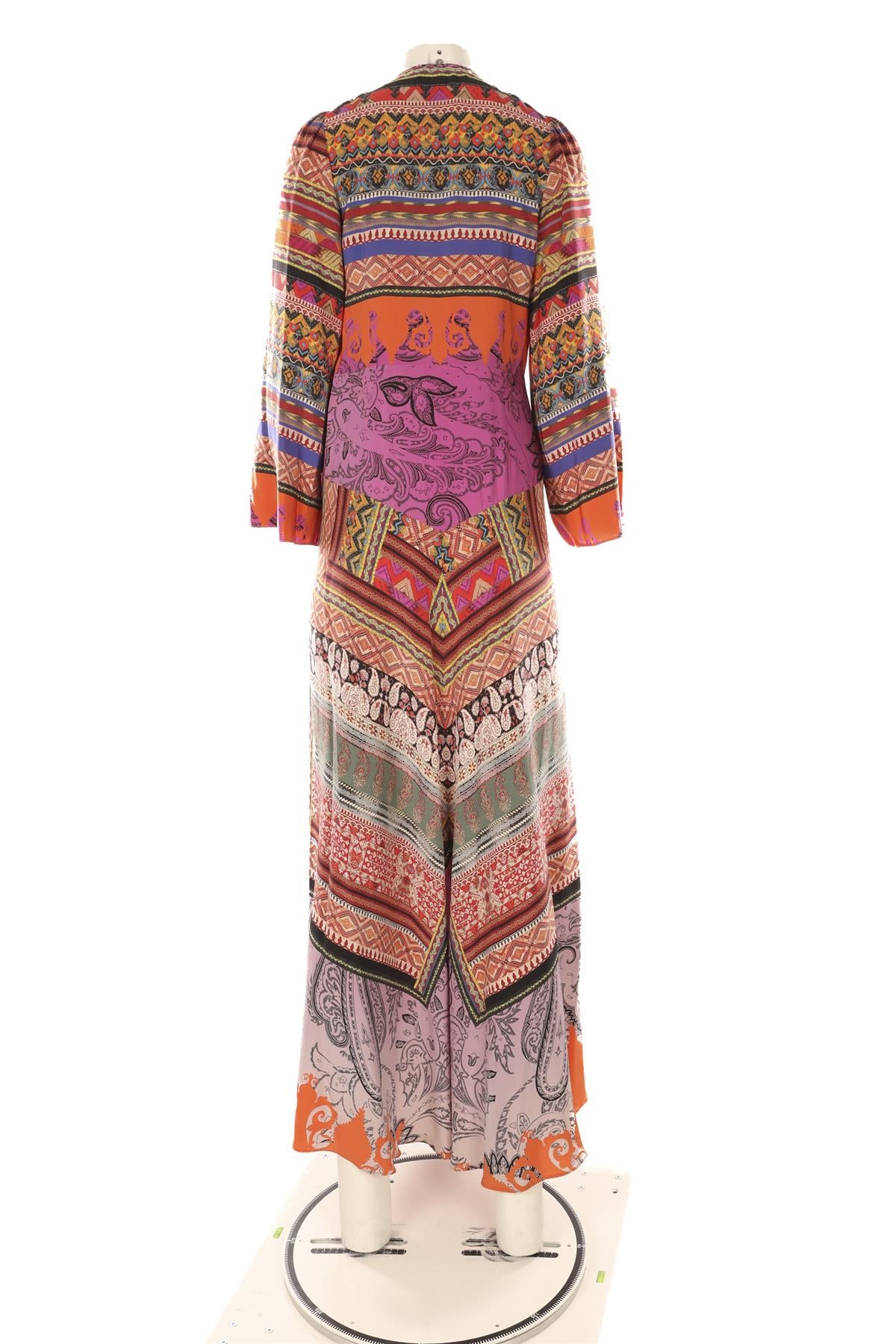 ETRO MULTI SILK MAXI DRESS IT 40 UK 8
